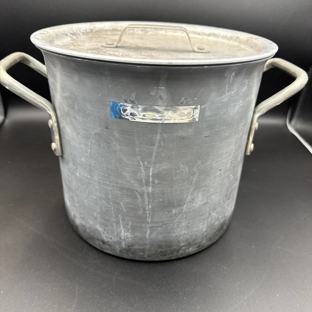 Vintage Used Commercial Aluminum Cookware Toledo Ohio 808 8QT Pot with 310C Lid